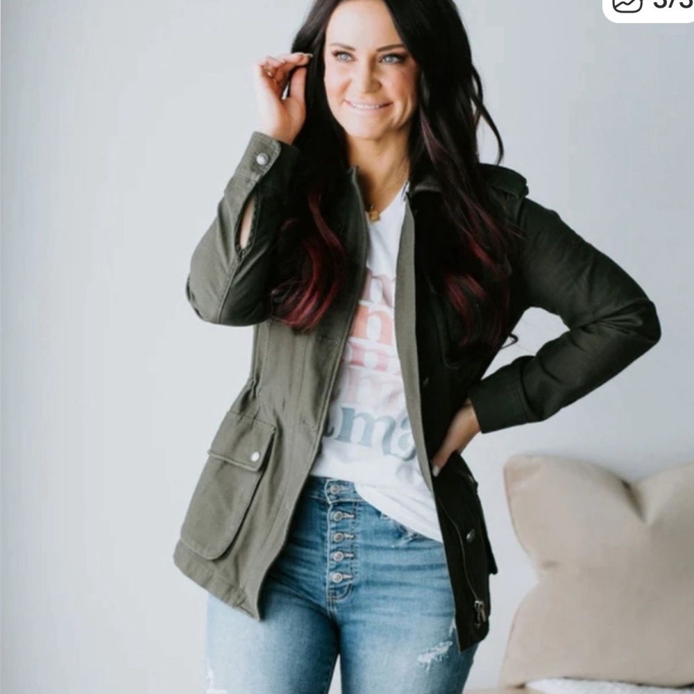 Chelsea Deboer Tan Utility Jacket Classic Style Gem